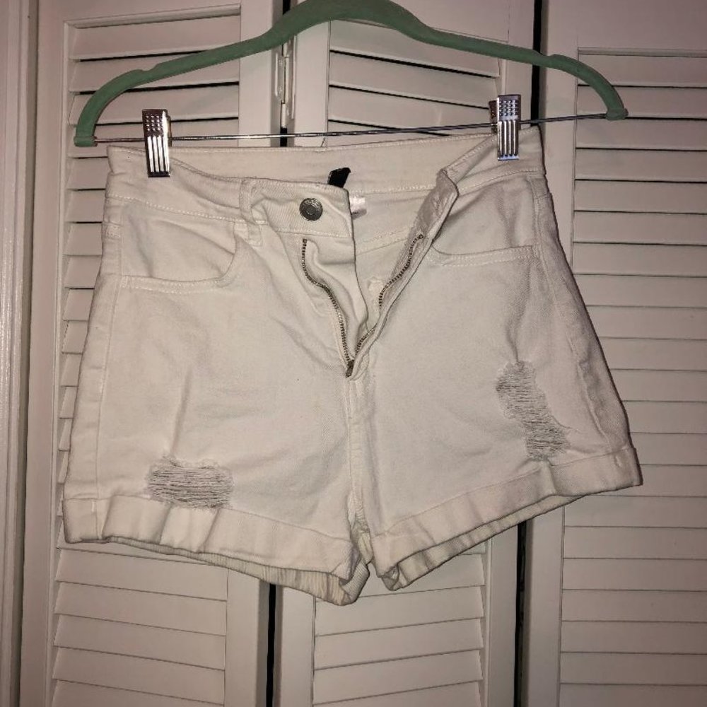 White Jean Shorts